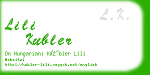 lili kubler business card